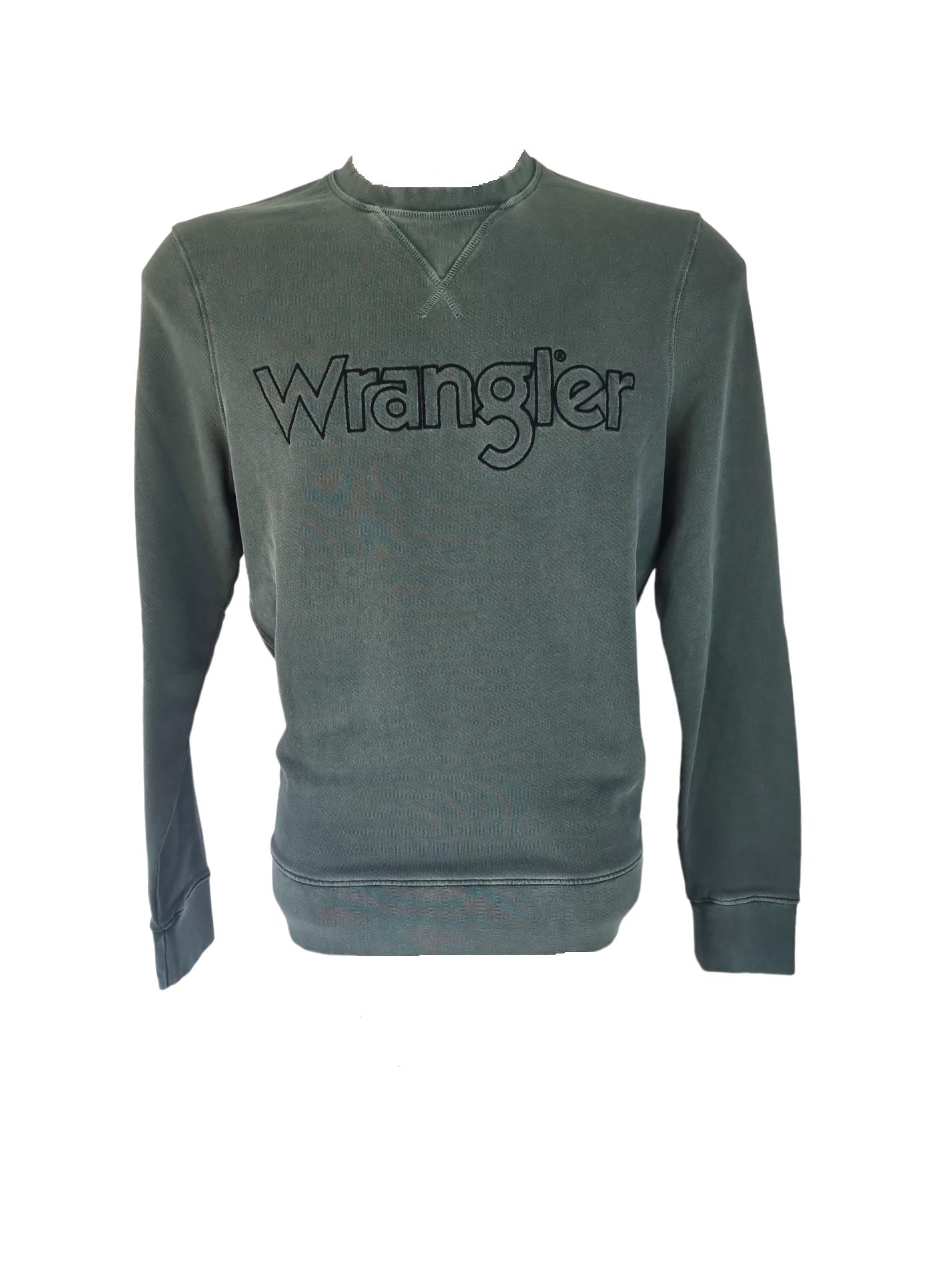 Felpa uomo Wrangler girocollo verde militare