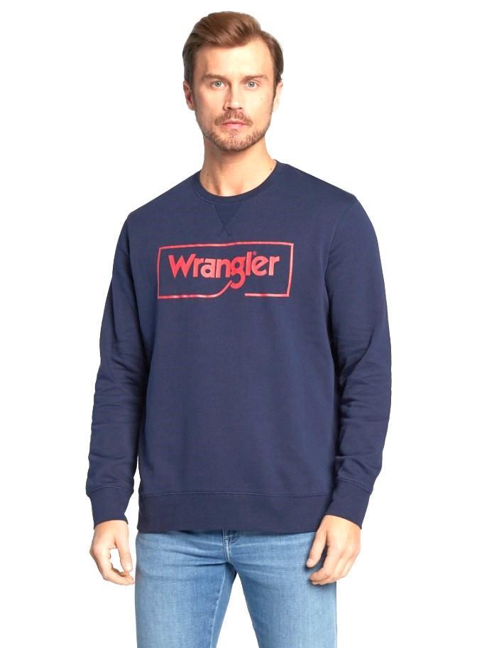 Felpa uomo Wrangler girocollo blu