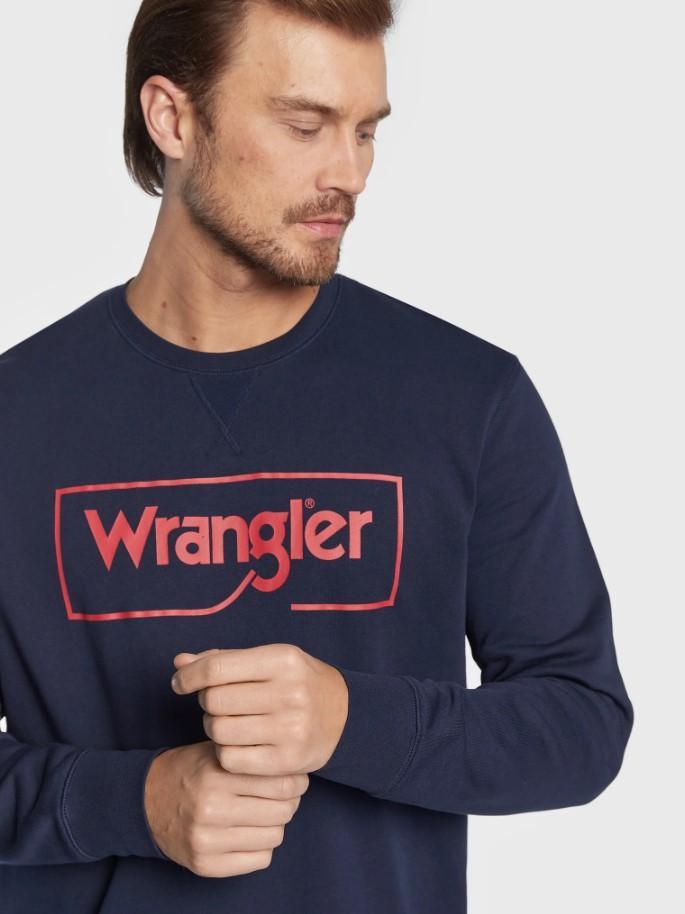 Felpa uomo Wrangler girocollo blu