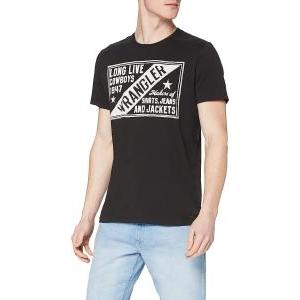 T-shirt da uomo  nero con scritte sul petto bianche