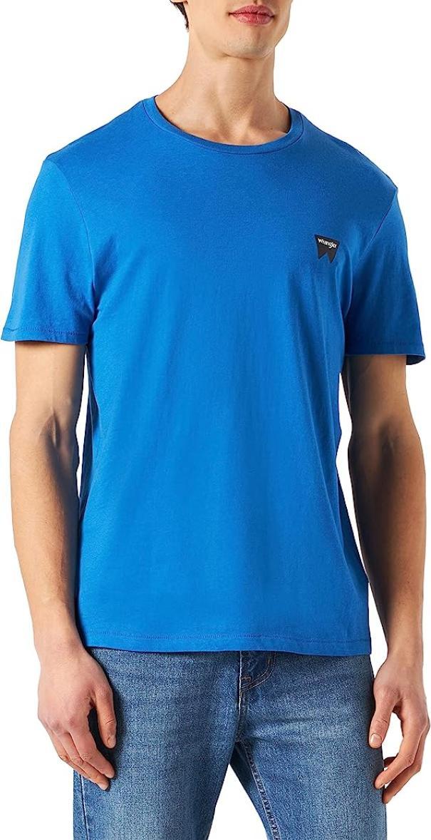 T-shirt Wrangler uomo celeste cotone