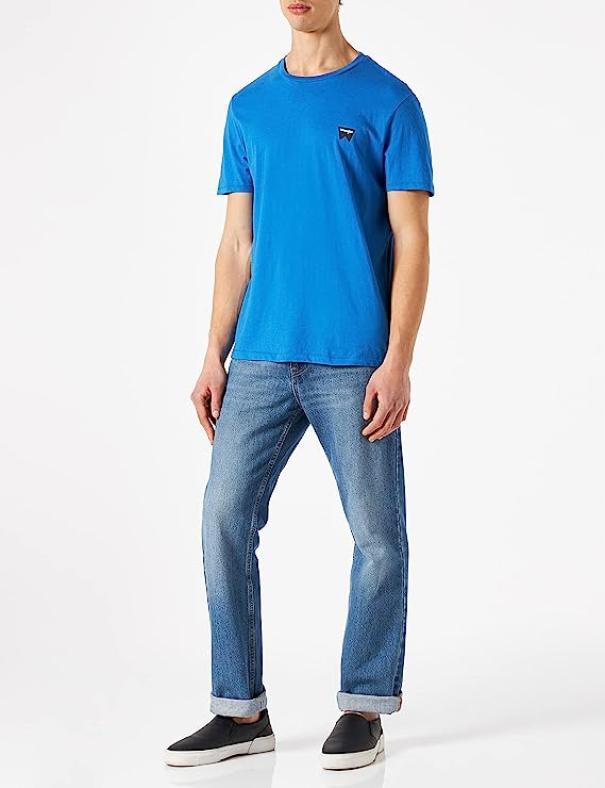 T-shirt Wrangler uomo celeste cotone