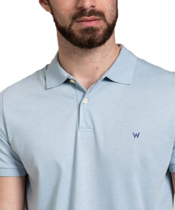 Polo Wrangler uomo estiva celeste in cotone