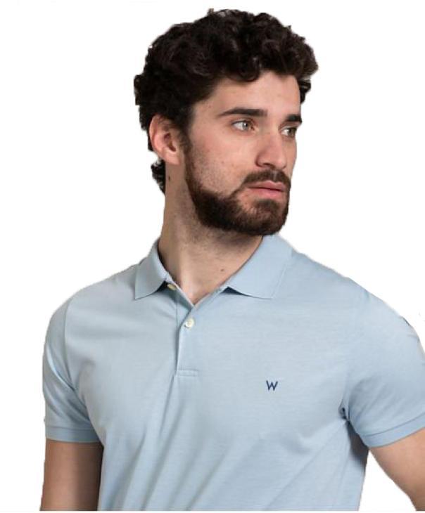 Polo Wrangler uomo estiva celeste in cotone