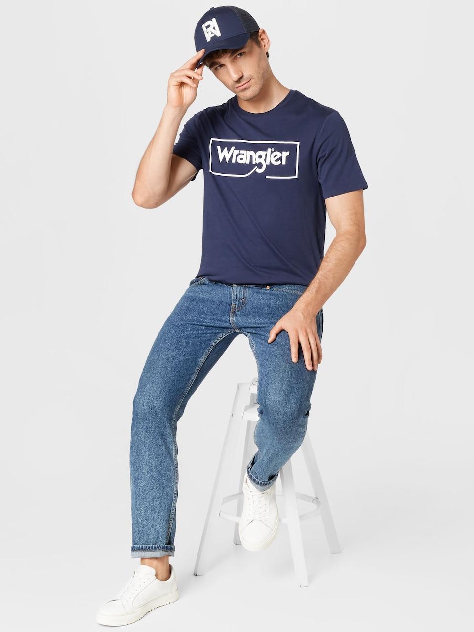 T-shirt Wrangler uomo blu cotone