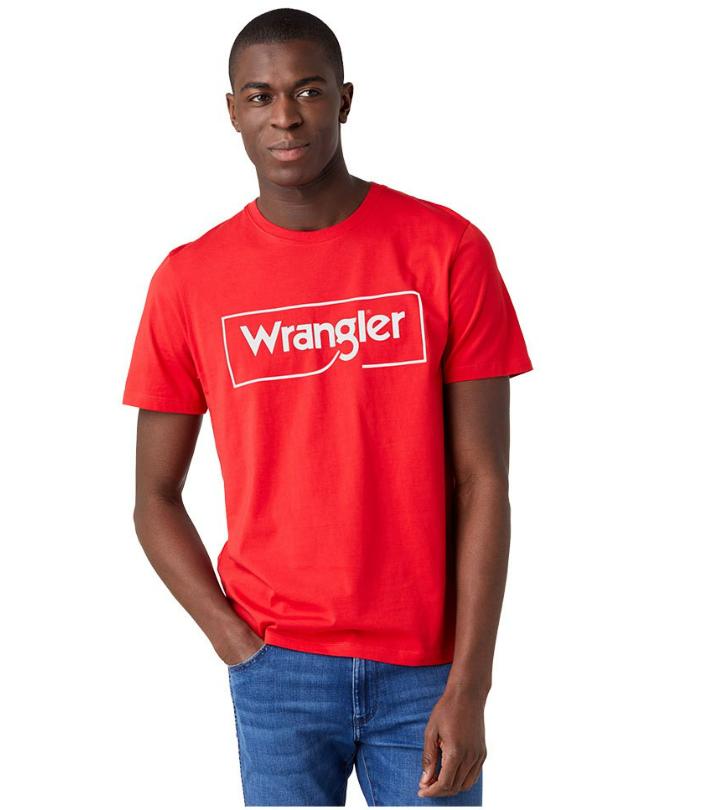 T-shirt uomo girocollo Wrangler rosso