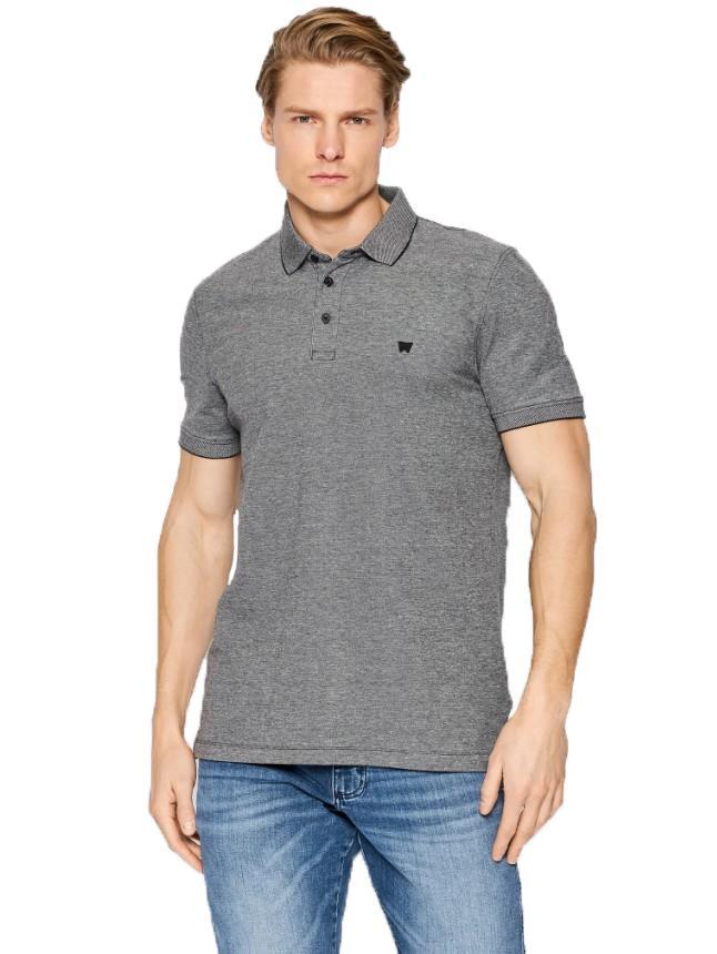 Polo da uomo Wrangler estiva in cotone grigio