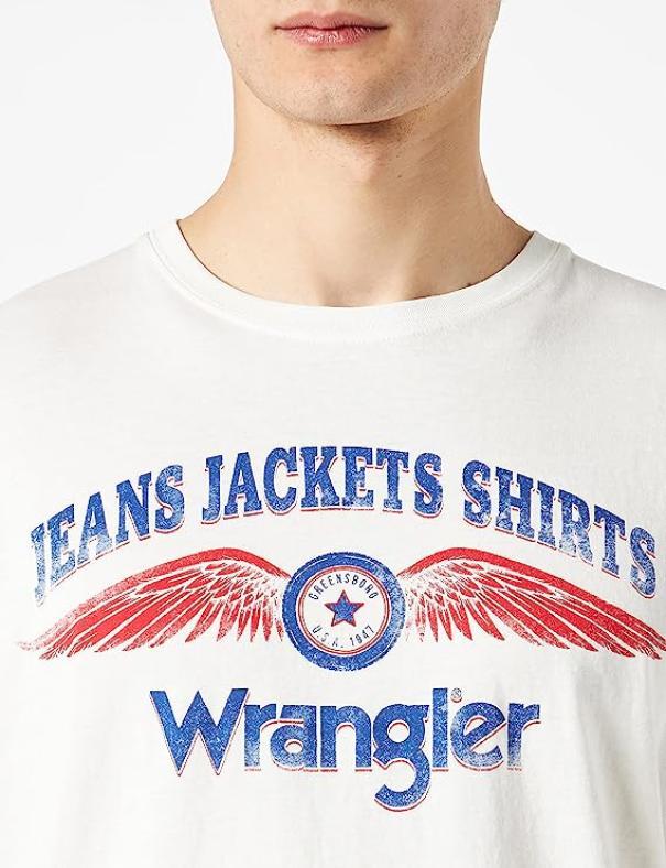 T-shirt da uomo Wrangler bianco