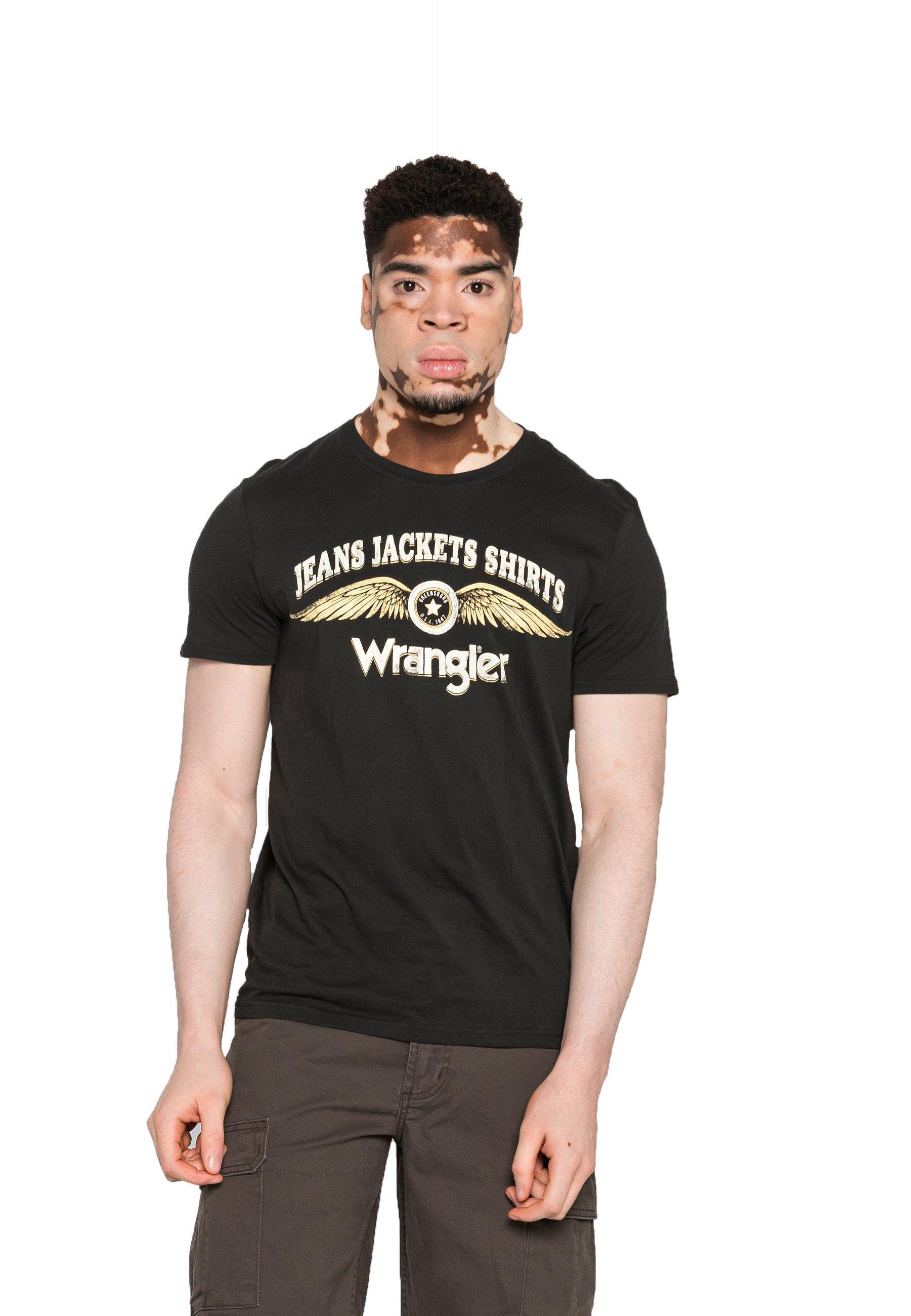 T-shirt Wrangler uomo cotone nero