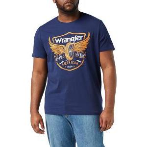 T-shirt  blu uomo cotone