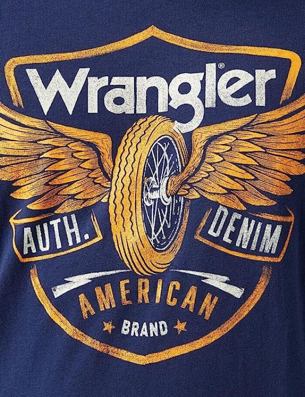 T-shirt Wrangler blu uomo cotone