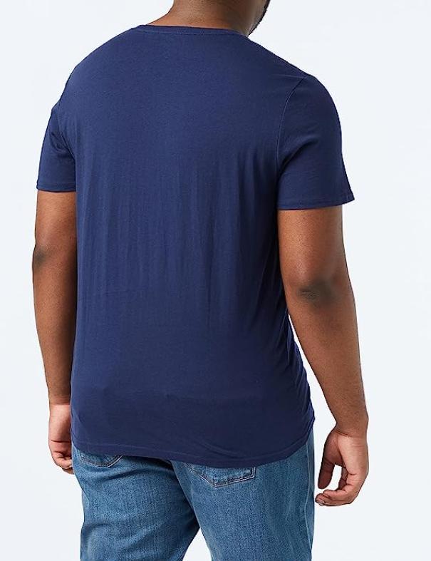 T-shirt Wrangler blu uomo cotone