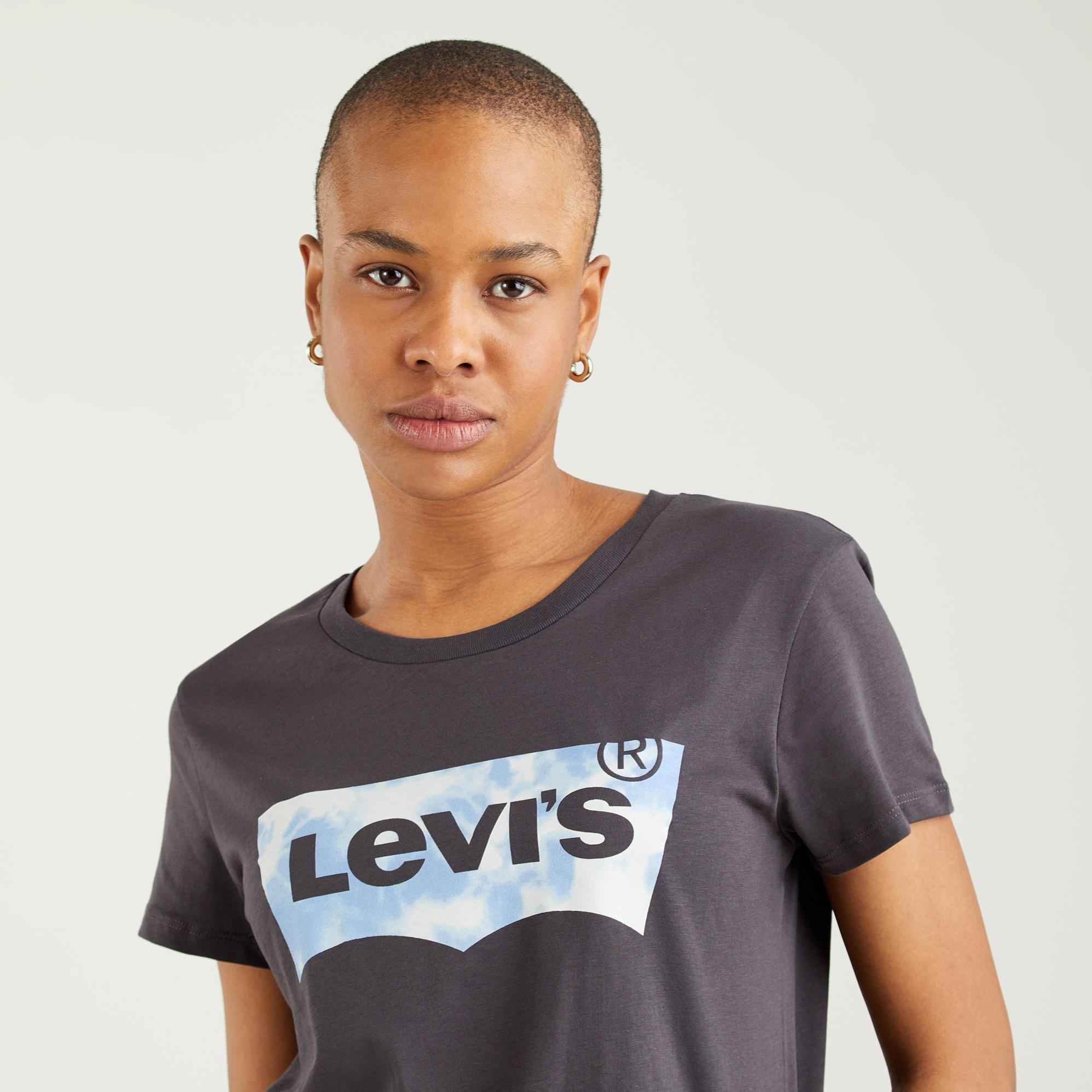 T-shirt da donna in cotone Levi's grigio