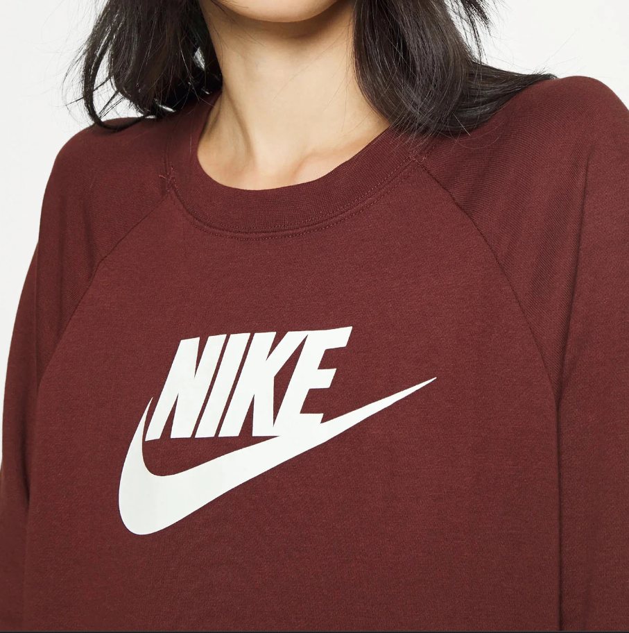 Felpa donna a girocollo Nike marrone