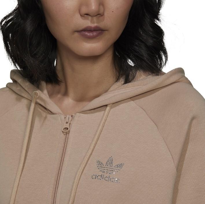 Felpa con cappuccio da donna modello crop Adidas