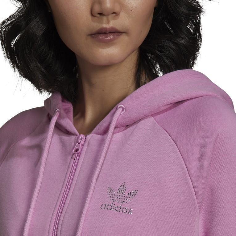 Felpa con cappuccio da donna modello crop Adidas