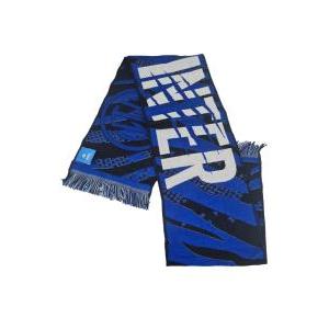 Sciarpa fc inter jacquard nero azzurro con stemma