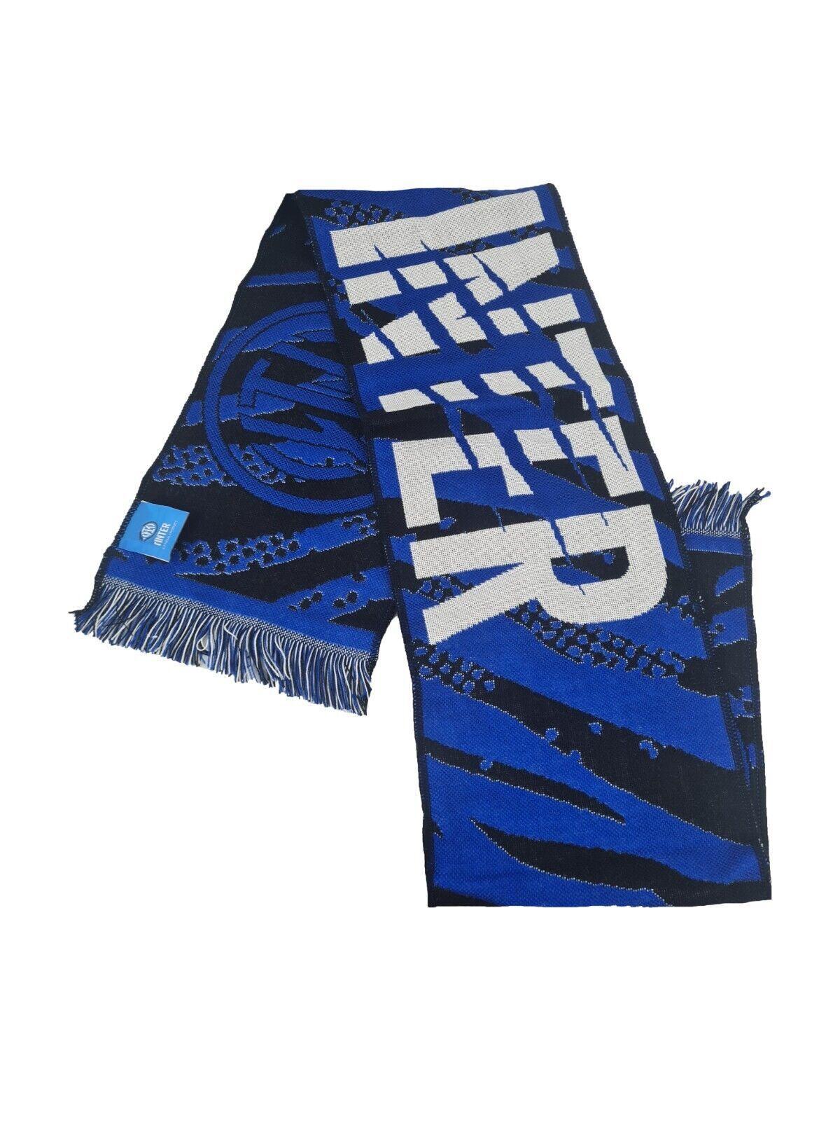 Sciarpa FC Inter jacquard nero azzurro con stemma 