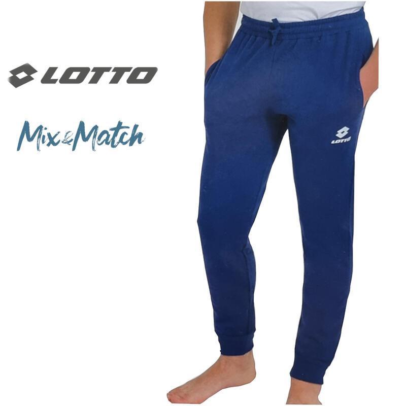 Pantaloni tuta bambino Lotto in cotone garzato Blu