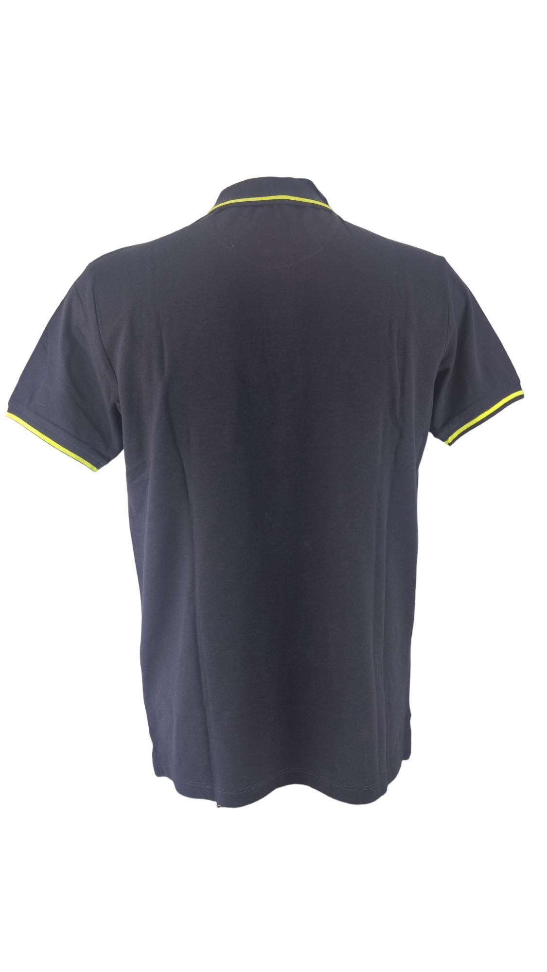 Polo Yes Zee blu uomo in cotone blu T739 S800