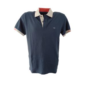 Polo  blu cotone uomo t742 s800