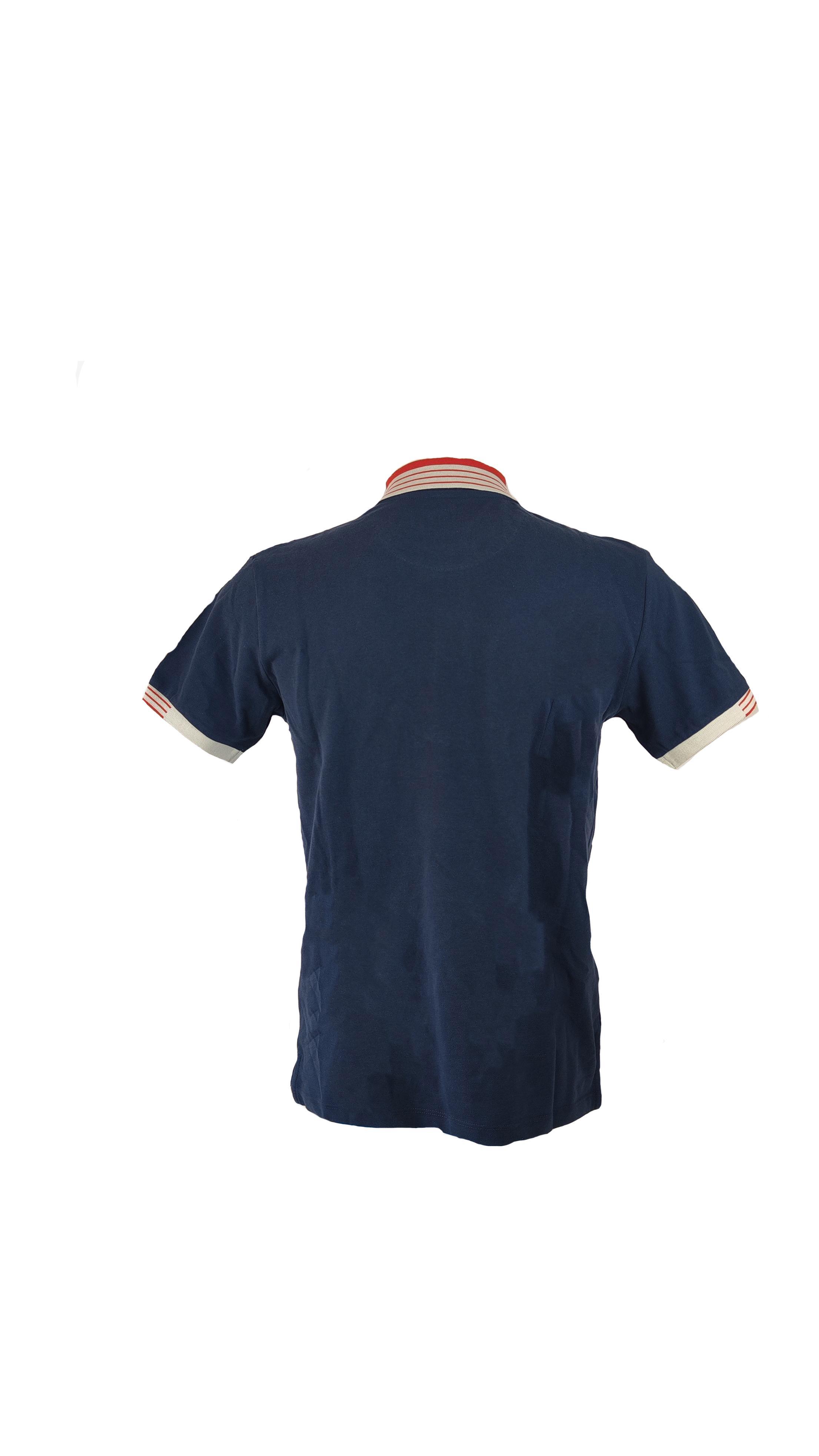 Polo Yes Zee blu cotone uomo T742 S800