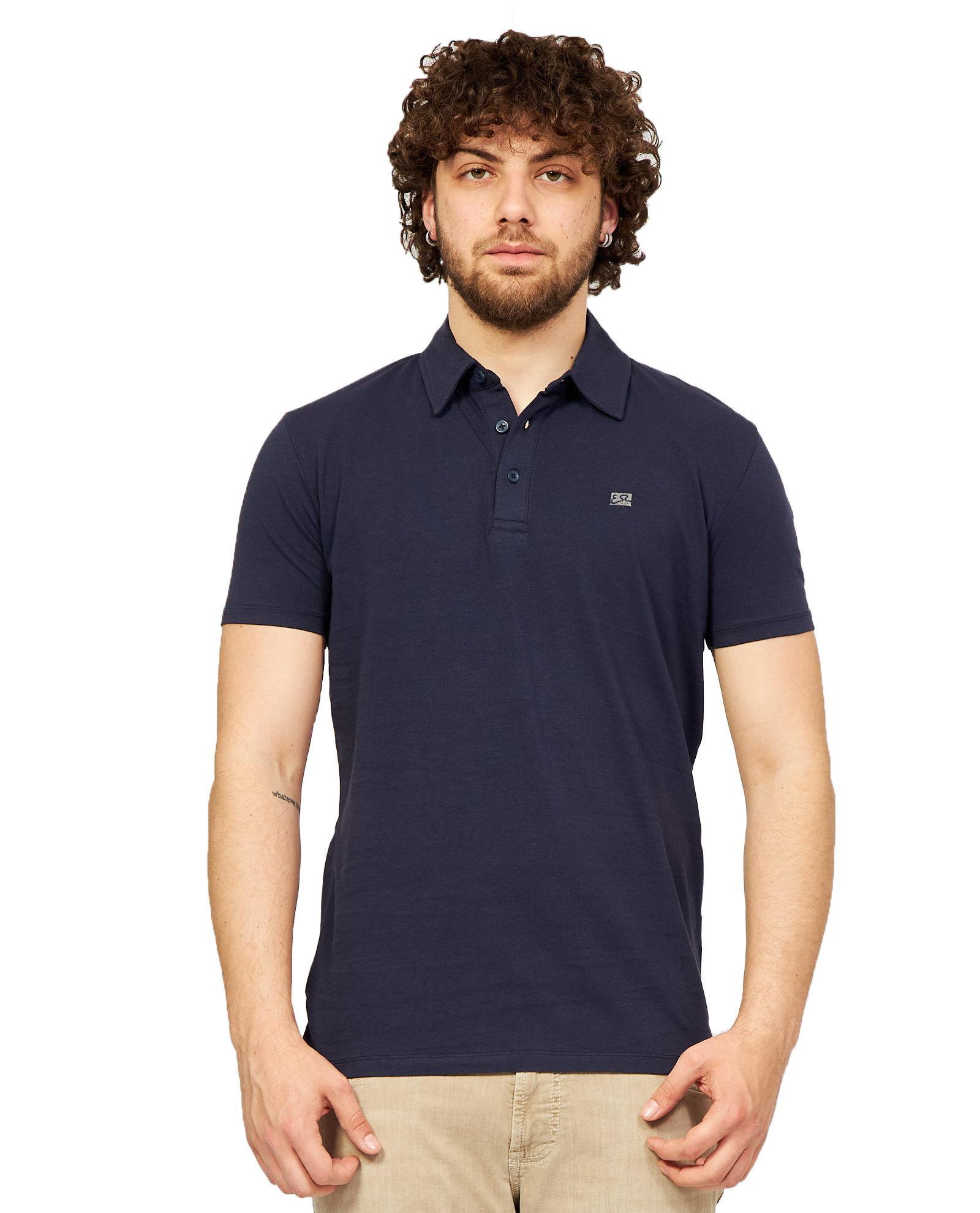 Polo Yes Zee cotone blu uomo T782 TA00