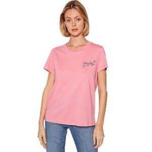 T-shirt da donna in cotone tommy hilfiger rosa