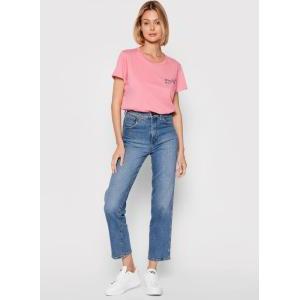 T-shirt da donna in cotone tommy hilfiger rosa