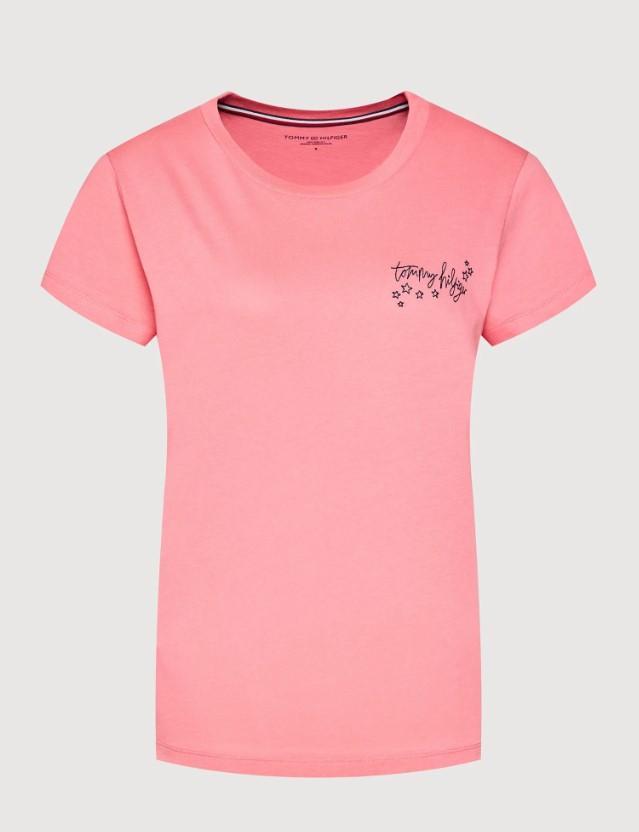 T-shirt da donna in cotone Tommy Hilfiger rosa