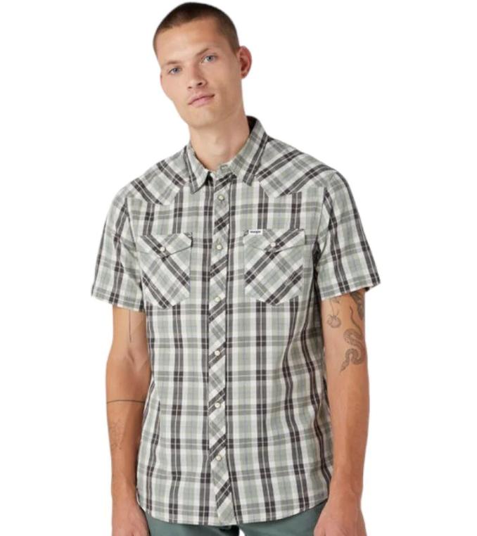 Camicia da uomo maniche corte in cotone Wrangler