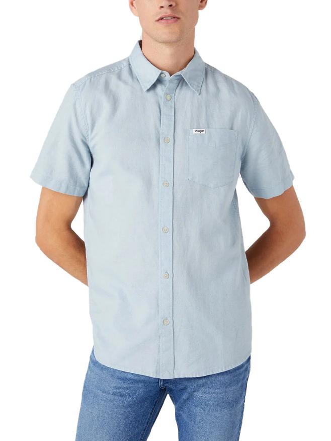 Camicia da uomo maniche corte misto lino Wrangler