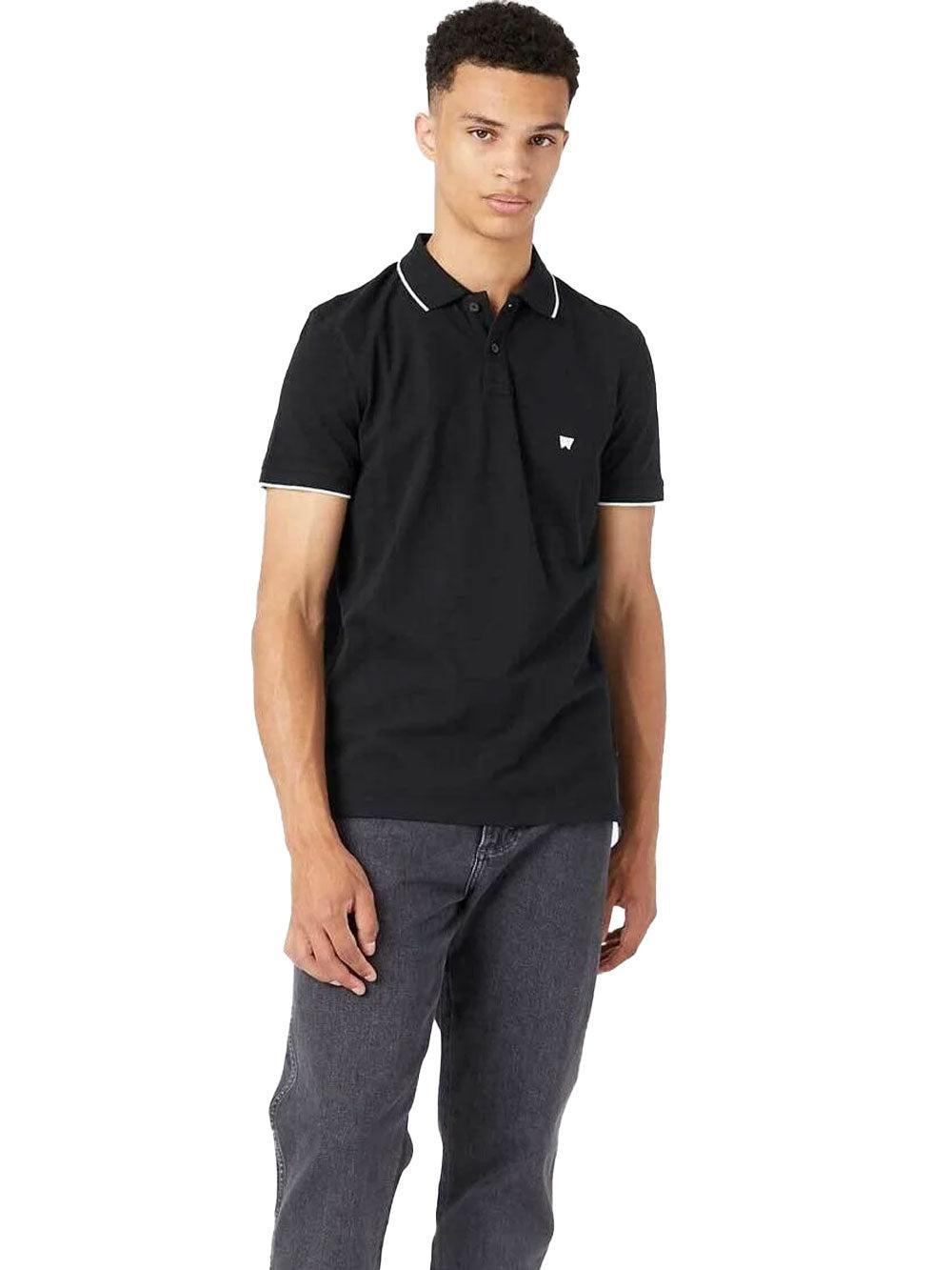 Polo Wrangler uomo estiva nero cotone