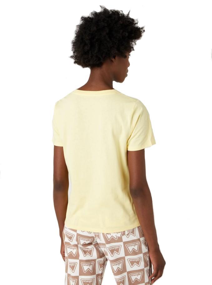 T-shirt da donna in cotone Wrangler giallo