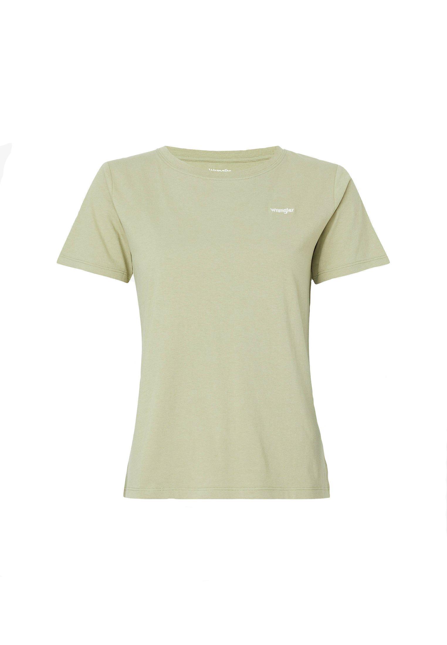 T-shirt da donna in cotone Wrangler verde militare