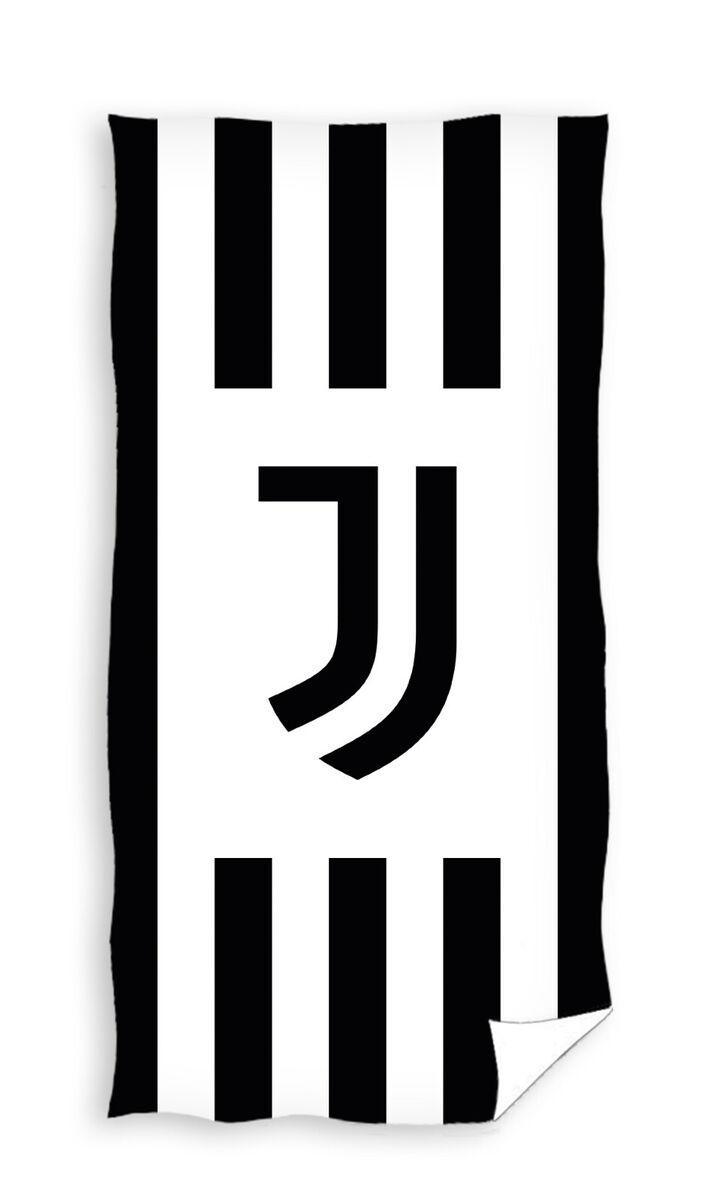 Telo mare Juventus rigato bianco nero 70 x 140cm