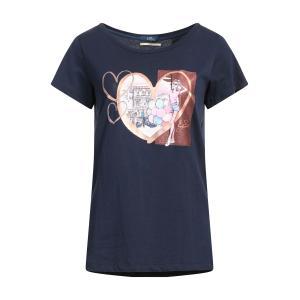 T-shirt  da donna in cotone blu