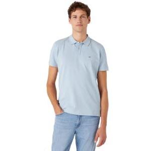 Polo  uomo estiva celeste in cotone righino sul colletto 100% cotone