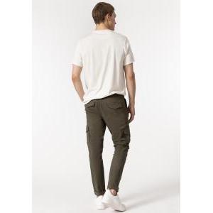 Pantalone  uomo cargo slim senza polsino fondo