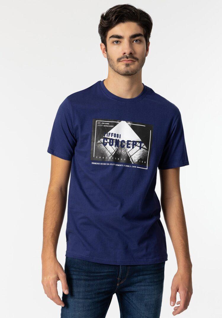 T-shirt Tiffosi uomo cotone blu royal