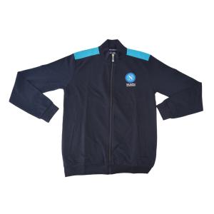 Tuta homewear napoli full zip blu adulto garzata con banda spalle contrasto