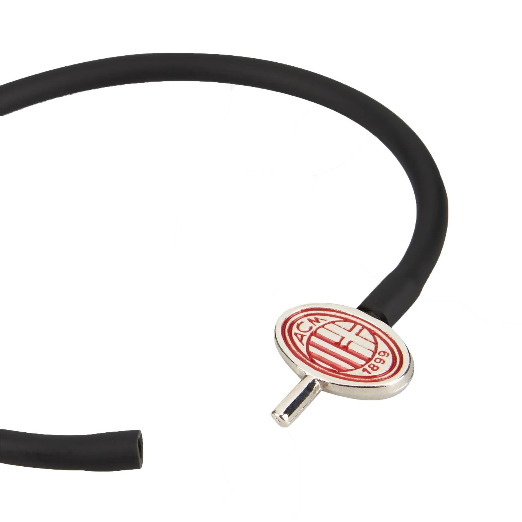 Bracciale AC Milan tubolare in silicone con stemma in metallo