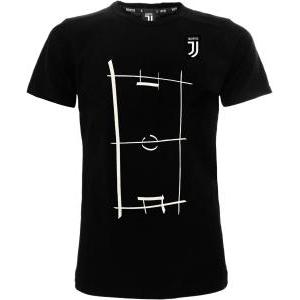 T-shirt uomo juventus stampa campo di calcio nero