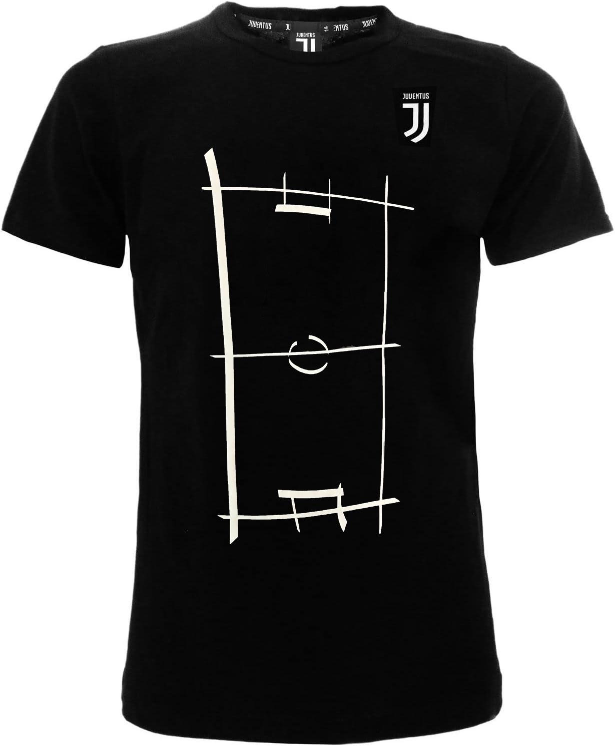 T-shirt uomo JUVENTUS stampa campo di calcio nero