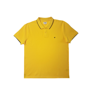 Polo da uomo  estiva in cotone giallo