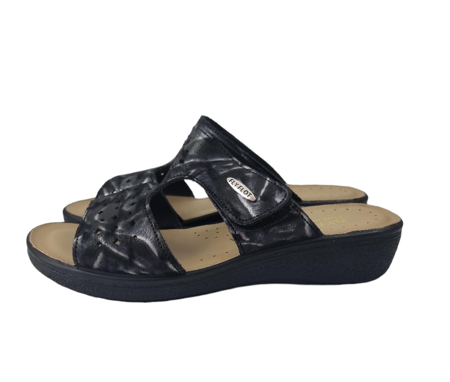 Ciabatte donna Fly Flot a strappo Nero