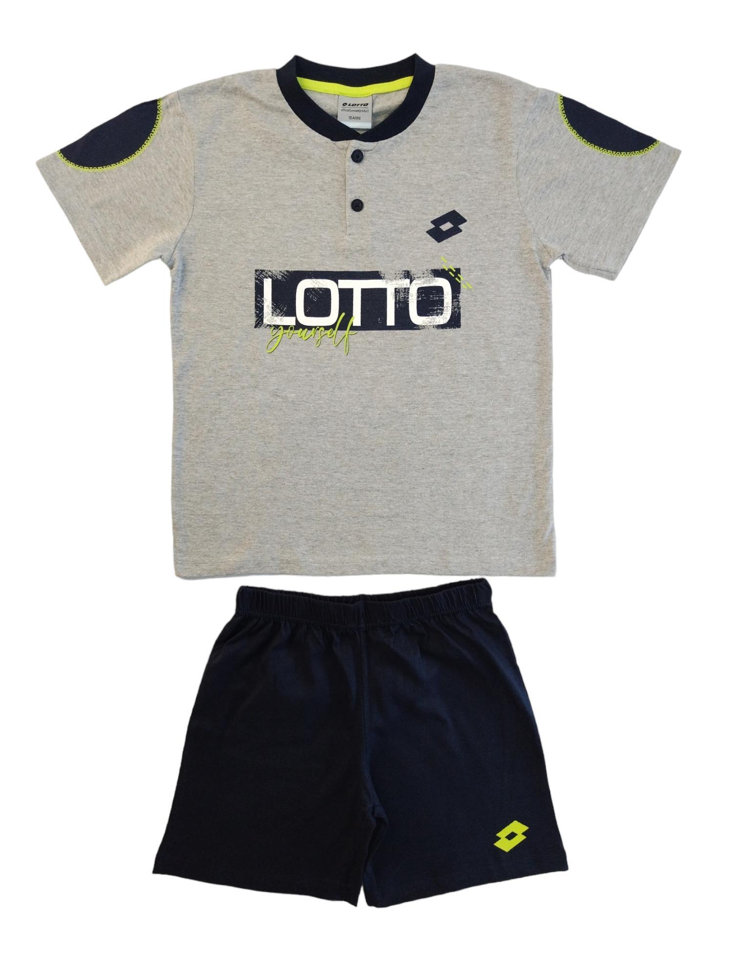 Pigiama estivo bambino ragazzo Lotto Grigio Blu