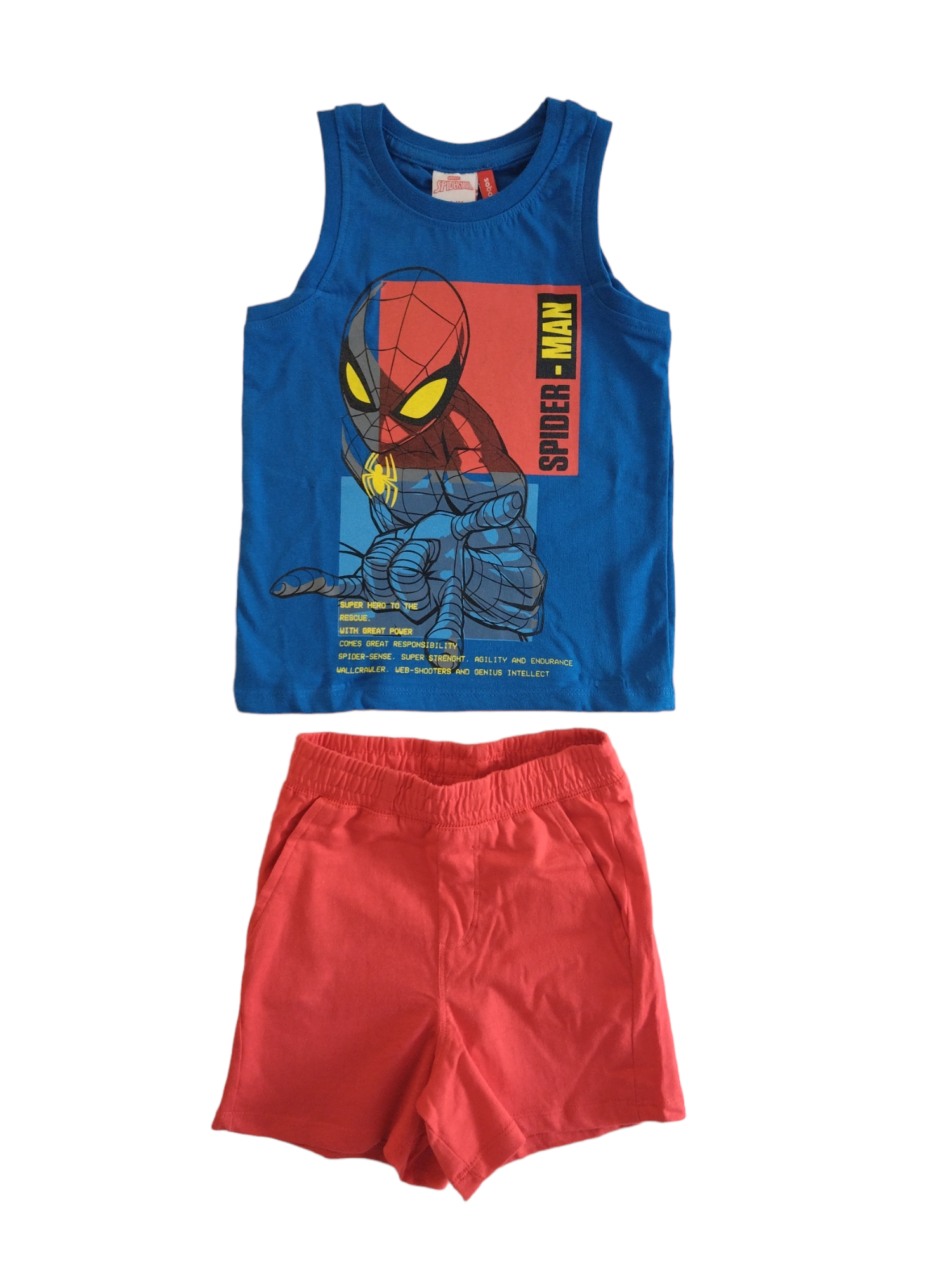 Completo bambino estivo Spider-Man blu royal rosso