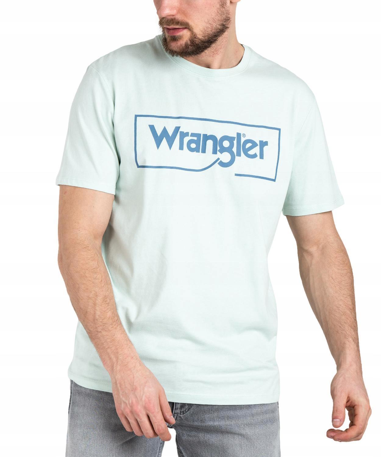 T-shirt Wrangler uomo acqua marina cotone