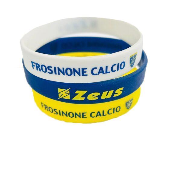 Set di 3 braccialetti Frosinone calcio in silicone giallo bianco e blu